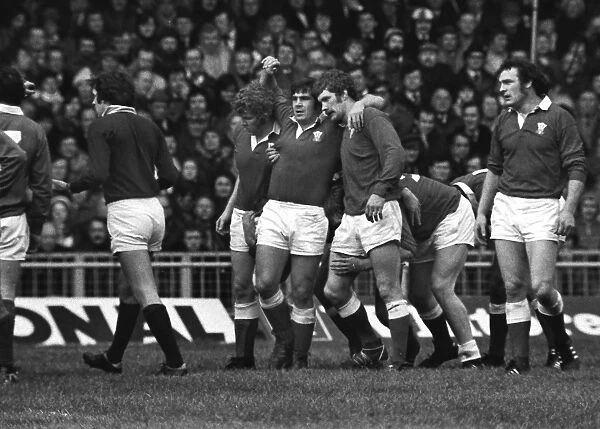 The Welsh front-row face Ireland in the 1977 Five Nations