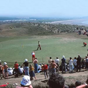 The 8th green at Turnberry on the final day of the 1977 Open