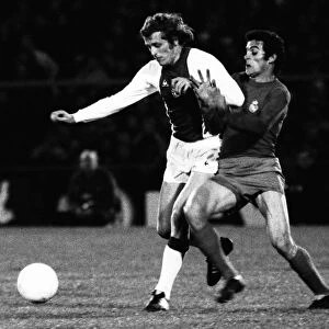 Ajaxs Piet Keizer is challenged by Real Madrids Jose Luis