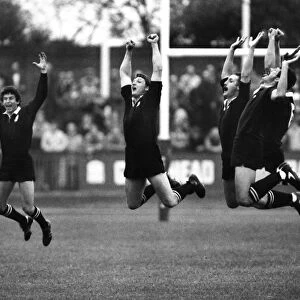 The All Blacks perform the Haka in 1983