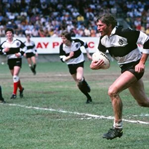 Andy Ripley on the charge for the Barbarians at the 1981 Hong Kong Sevens