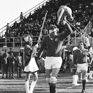 British Lions captain Willie John McBride leads his team out against the Leopards in 1974