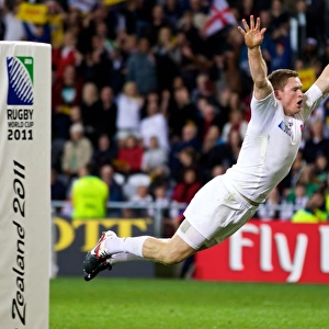 Chris Ashton swallow dives during the 2011 Rugby World Cup