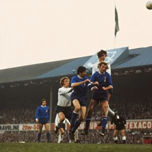Derbys Roger Davies wins a header during the 1973 European Cup semi-final
