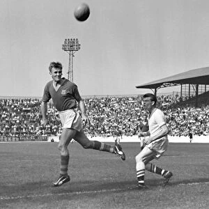 Don Revie heads the ball for Leeds in 1959 / 60