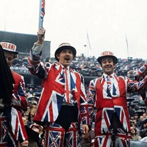 England fans watch their side in West Berlin in 1972