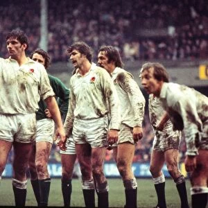 England forwards during the 1977 Five Nations