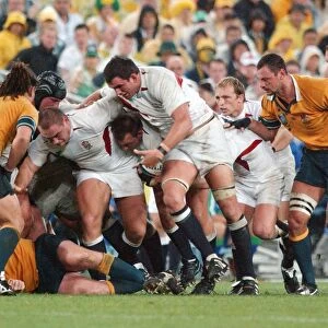The England forwards drive the ball forward during the 2003 World Cup Final