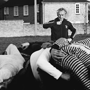 England rugby coach John Elders trains with the team in 1973