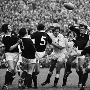 England and Scotland forwards in a line-out - 1977 Five Nations