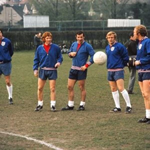 England train before facing Greece in 1971