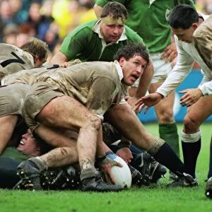 Englands Mike Teague - 1991 Five Nations