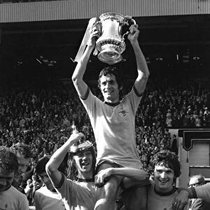 Frank McLintock celebrates Arsenals FA Cup Win 1971