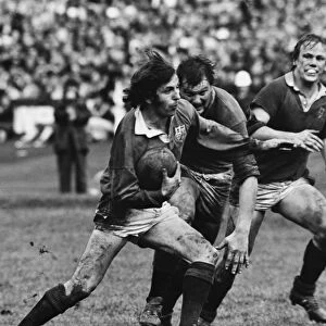 Ian McGeechan evades a tackle on the way to scoring a try - 1977 British Lions Tour to New Zealand