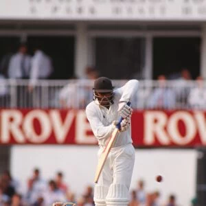 Indias Mohammad Azharuddin bats at the Oval in 1990