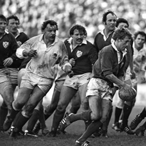 Irelands John Robbie on the ball against England - 1981 Five Nations