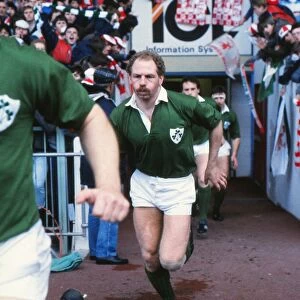 Irelands Nigel Carr runs out at Cardiff - 1985 Five Nations