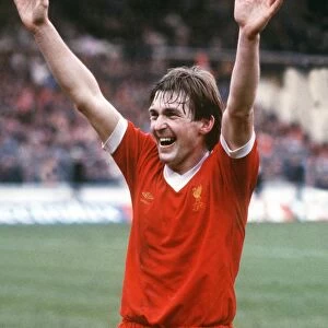 Kenny Dalglish celebrates winning the 1982 League Cup