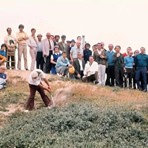 Lee Trevino plays out of the rough at the 17th hole on the final round of the 1971 Open