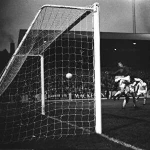Leeds Johnny Giles heads a goal against QPR in 1968