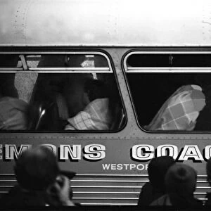 Lions players get changed on the coach at Westport - 1977 British Lions Tour to New Zealand