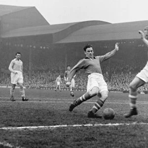 Manchester City goalkeeper closes down Liverpools John Smith at Anfield in 1951 / 2