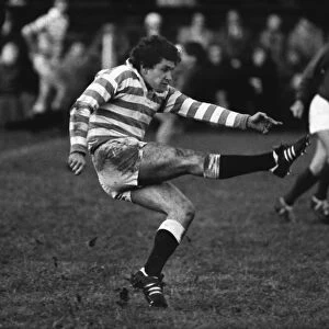 Marcus Rose kicks for Cambridge University in 1980
