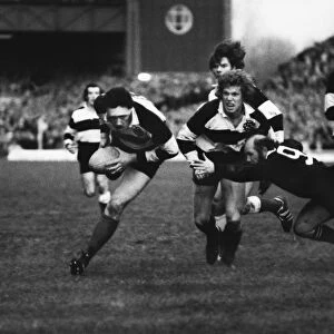 Mervyn Davies scores for the Barbarians against the All Blacks in 1974