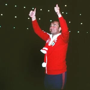 Nottingham Forest manager Brian Clough celebrates victory after the 1980 European Cup Final