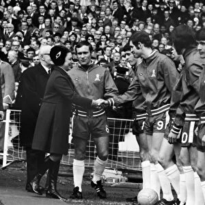 Ron Harris introduces his Chelsea players to Princess Margaret before kick-off - 1970 FA Cup Final