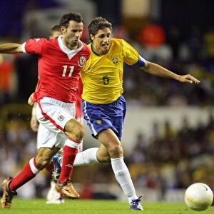 Ryan Giggs takes on Brazil