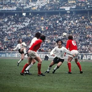 West Germany takes a free-kick against England in 1972