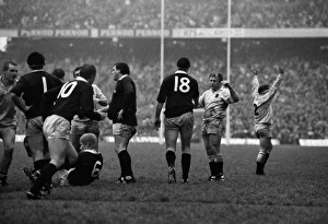 Englands Brian Moore and Paul Rendall celebrate victory over Scotland - 1987 Five Nations