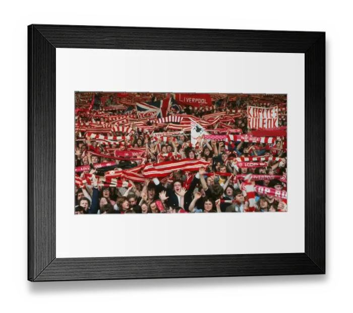 Framed Print : Liverpool fans in the Kop End Framed Print : Liverpool fans in the Kop End