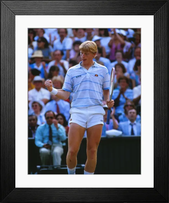 Framed Print : Wimbledon Mens Final: Becker vs. Curren Framed Print : Wimbledon Mens Final: Becker vs. Curren