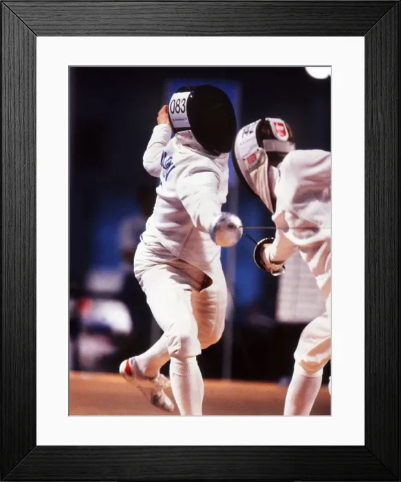 Framed Print : Barcelona Olympics - Fencing Framed Print : Barcelona Olympics - Fencing