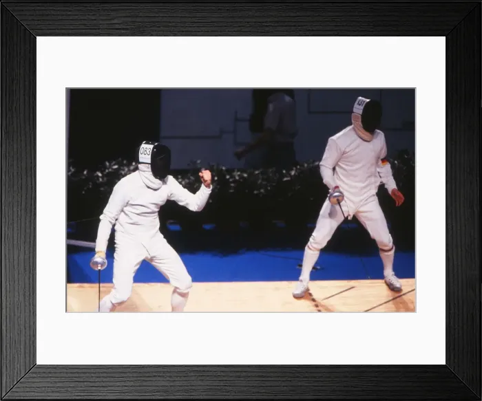 Framed Print : Barcelona Olympics - Fencing Framed Print : Barcelona Olympics - Fencing