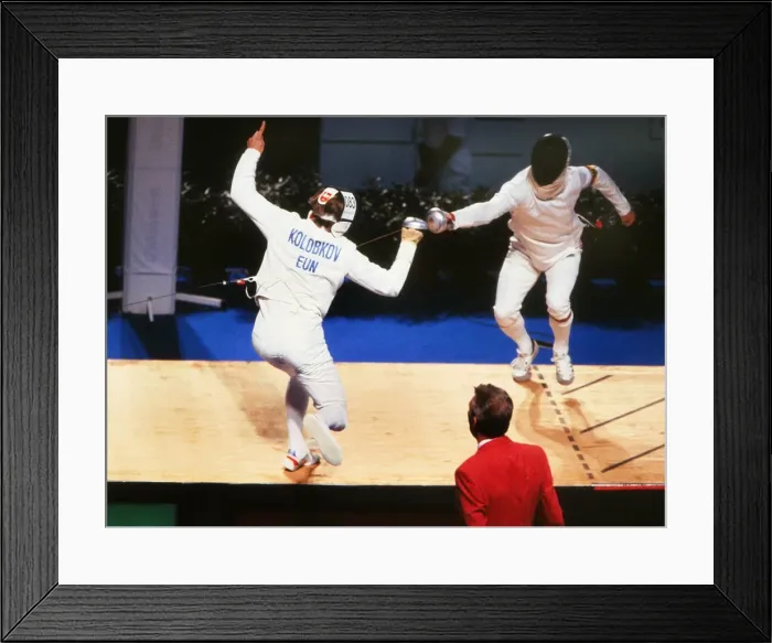 Framed Print : Barcelona Olympics - Fencing Framed Print : Barcelona Olympics - Fencing
