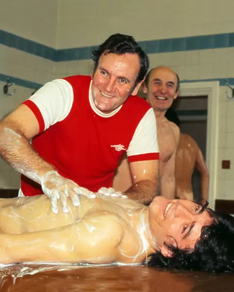 Don Revie - England manager - gives Kevin Keegan a body massage