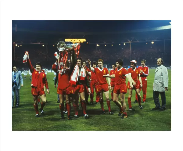 The Liverpool team celebrate winning the 1978 European Cup