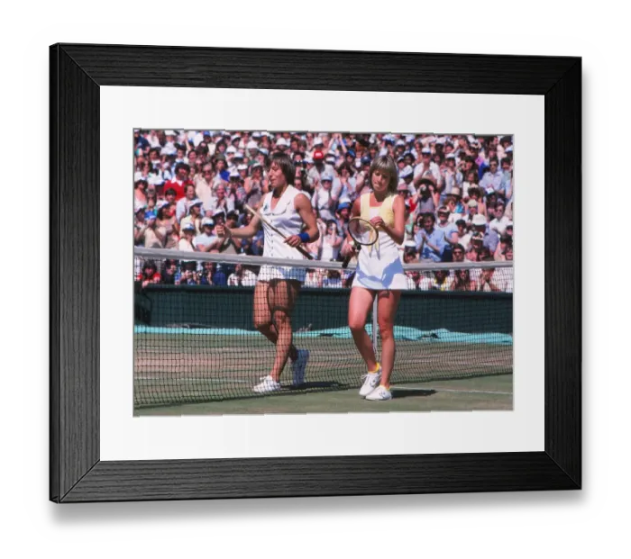 Framed Print : Martina Navratilova and Chris Evert - 1979 Wimbledon Womens Singles Final Framed Print : Martina Navratilova and Chris Evert - 1979 Wimbledon Womens Singles Final