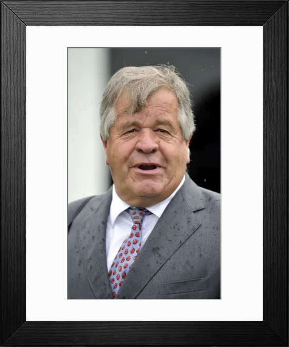 Framed Print : Horse Racing - Newmarket Races - July Cup Meeting. Michael Stoute Trainer