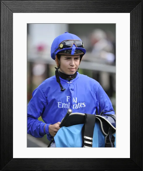 Framed Print : Horse Racing - Newmarket Races - July Cup Meeting. Jockey Mickael Barzalona