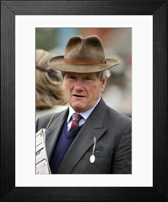 Framed Print : Horse Racing - Newmarket Races - July Cup Meeting. Trainer Ian Balding