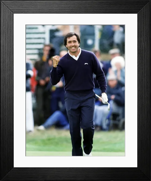 Framed Print : Seve Ballesteros celebrates his chip on the way to winning the 1988 Open Framed Print : Seve Ballesteros celebrates his chip on the way to winning the 1988 Open