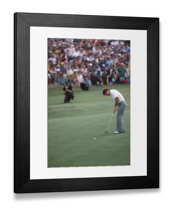 Framed Print : Tom Watson sinks the winning put at the 1983 Open Championship Framed Print : Tom Watson sinks the winning put at the 1983 Open Championship