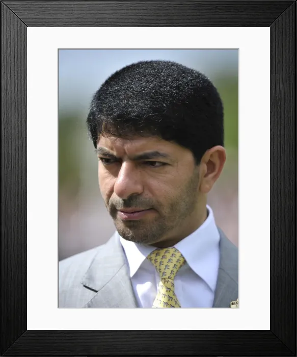 Framed Print : Horse Racing - Newmarket Races - July Cup Meeting 2011. Trainer Saeed bin Suroor