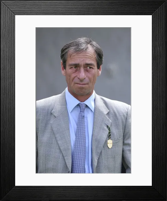 Framed Print : Horse Racing - Newmarket Races - July Cup Meeting 2011. Trainer William Jarvis