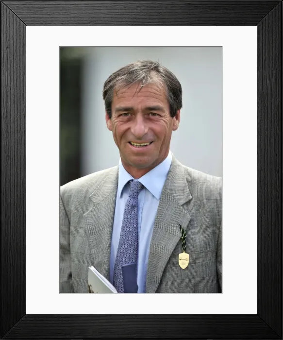 Framed Print : Horse Racing - Newmarket Races - July Cup Meeting 2011. Trainer William Jarvis