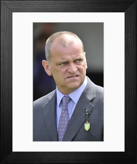 Framed Print : Horse Racing - Newmarket Races - July Cup Meeting 2011. Trainer Brian Meehan